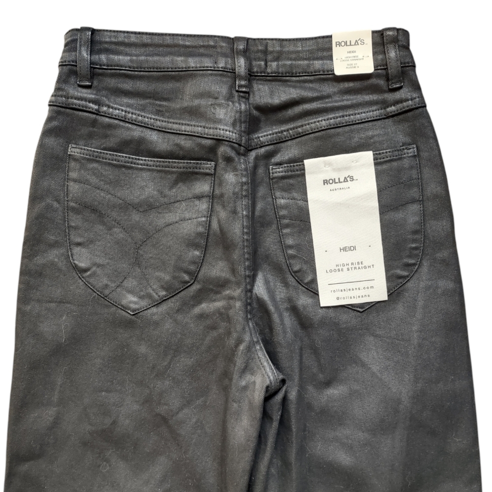 Rolla's Heidi Loose Jeans Coated Black NWT - Picture 5 of 16